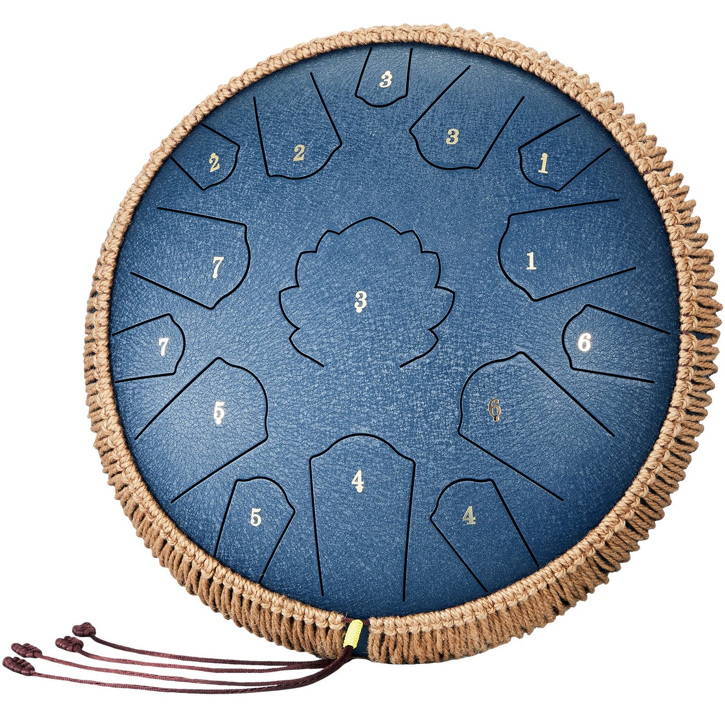 Steel Tongue Drum 14 in 15 Tones Rain Drum for Outside C Major Navy Blue
