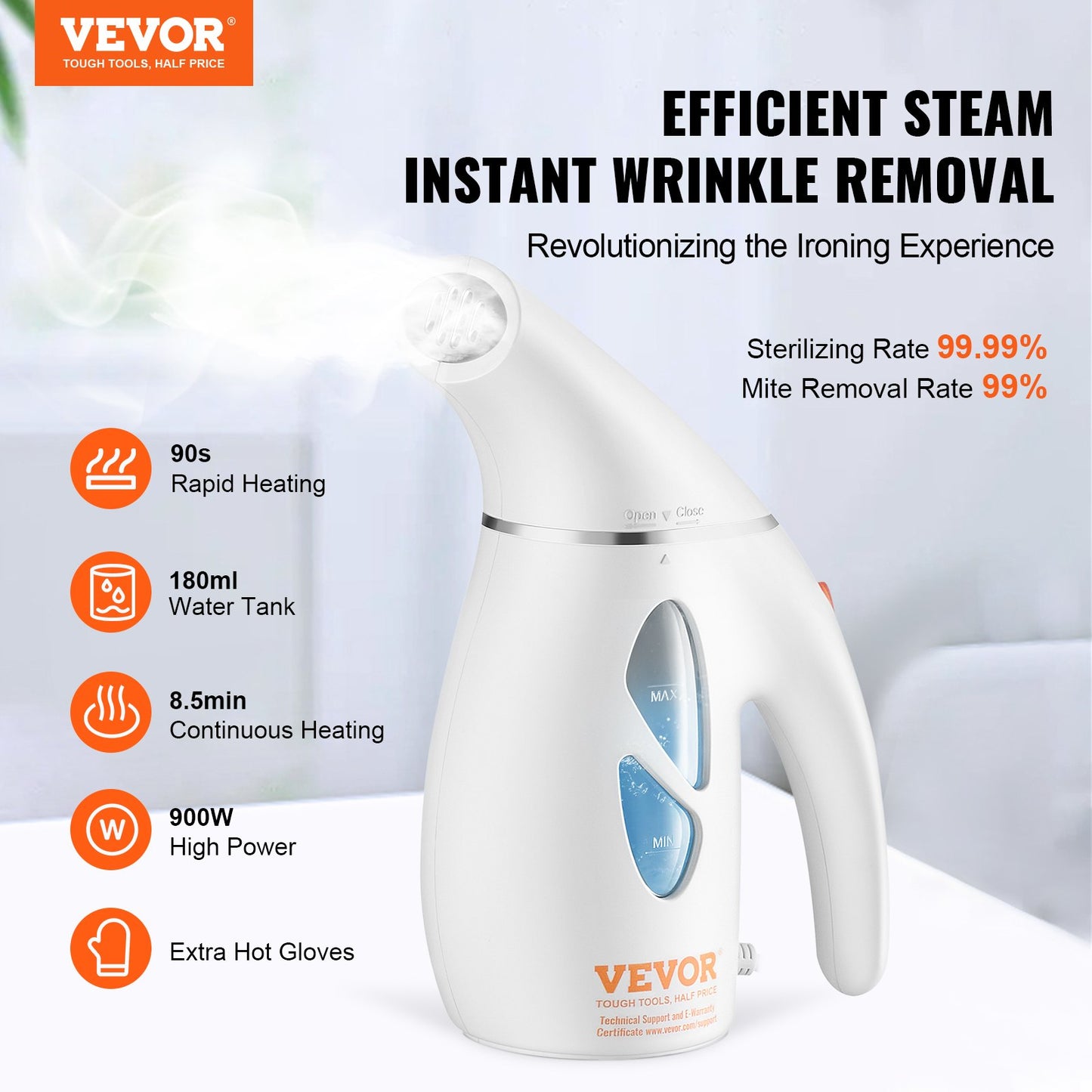 Portable Handheld Fabric Steamer Wrinkle Remover Clothes Iron 800W