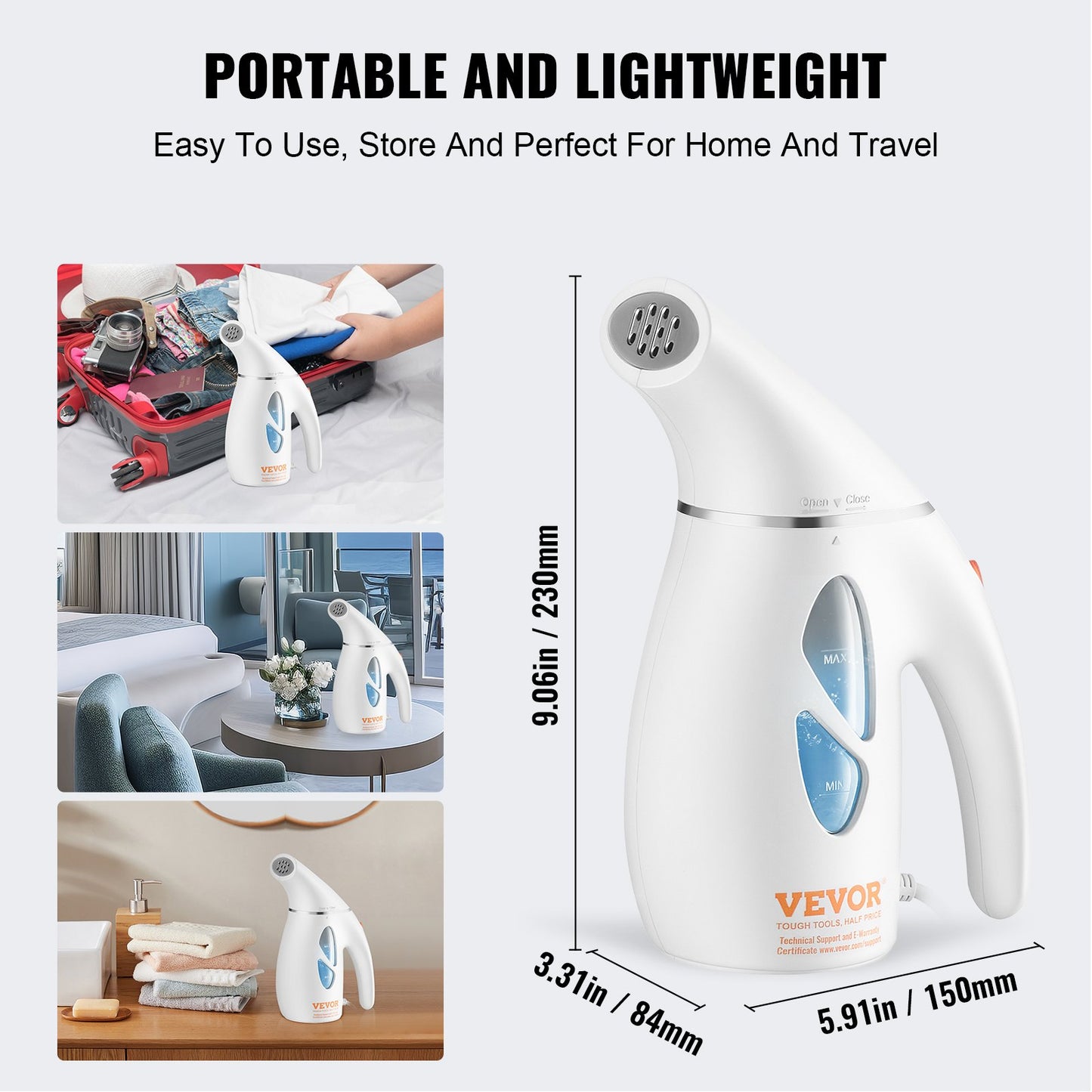 Portable Handheld Fabric Steamer Wrinkle Remover Clothes Iron 800W
