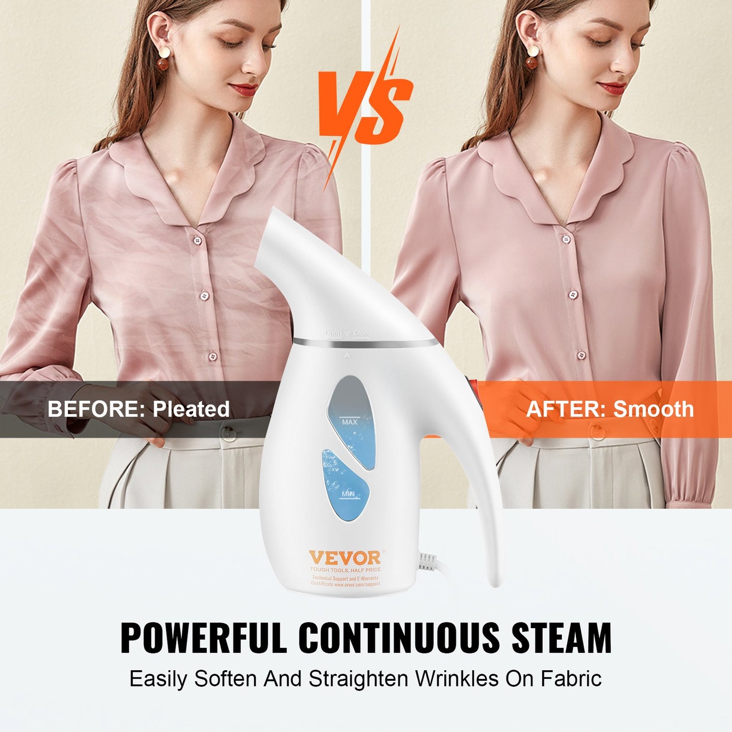 Portable Handheld Fabric Steamer Wrinkle Remover Clothes Iron 800W
