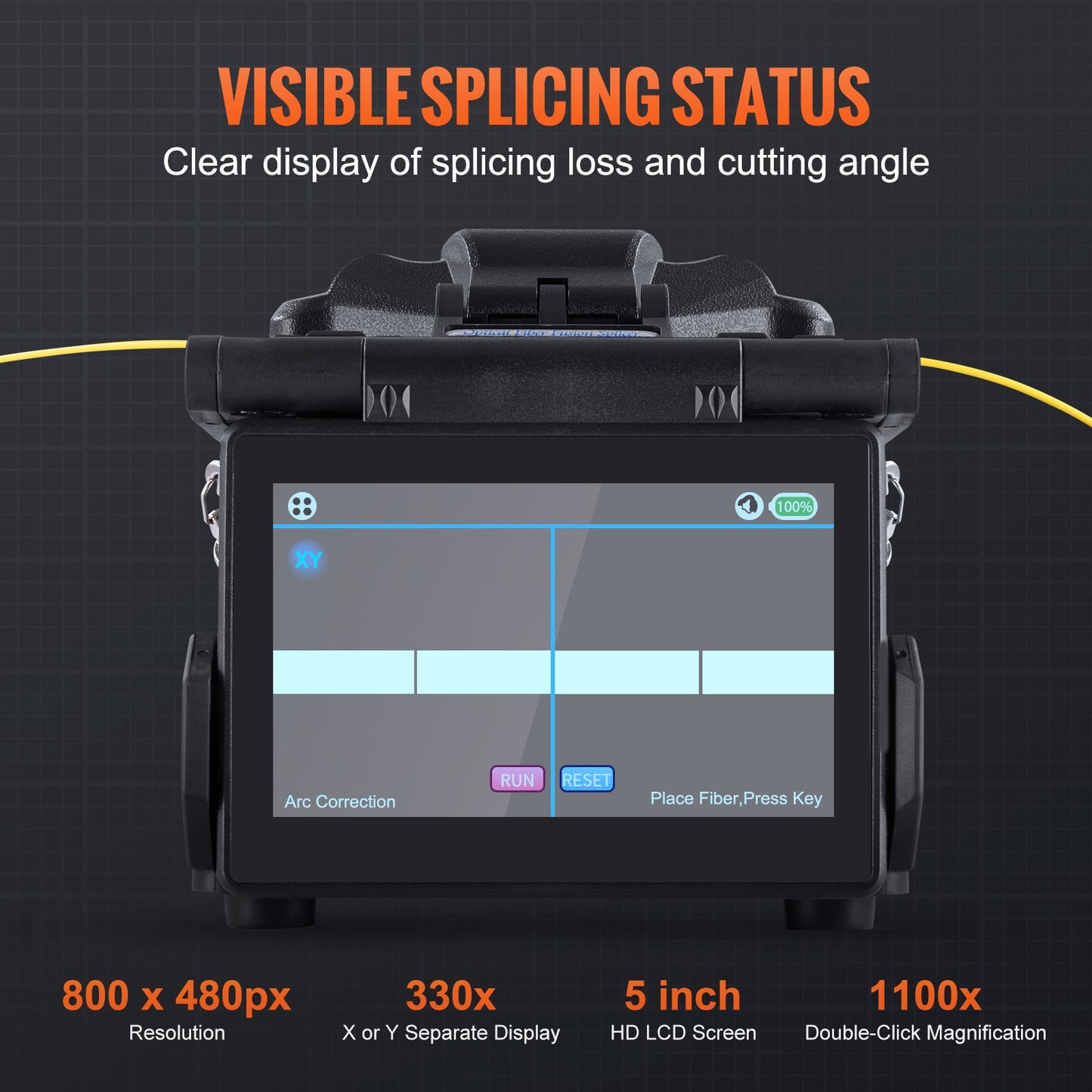 Fiber Fusion Splicer 6 Motors Core Adjustment with 6s Splicing 13s Heating