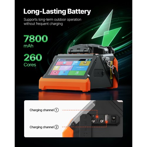 Faser-Fusionsspleißgerät, 6 Motoren, Kern- und Manteleinstellung, 5-Zoll-Touchscreen