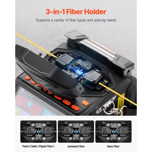 Fiber Fusion Splicer 6 Motoren Kern- und Manteleinstellung 5" LCD-Bildschirm