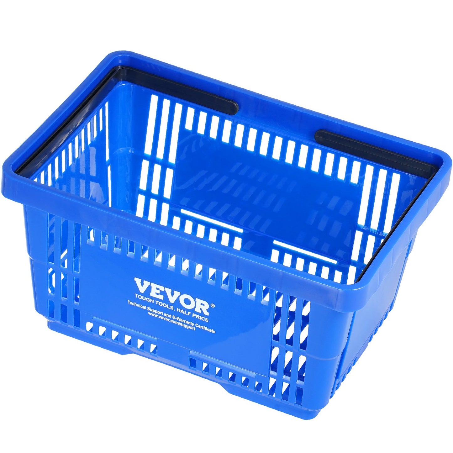 Shopping Cart Portable Food Basket 12 PCS 24L with Handle and Stand Blue