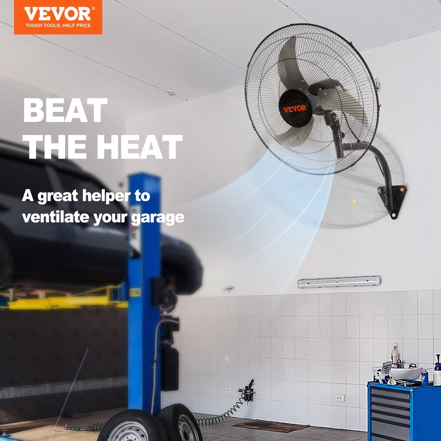 Väggfläkt Metall 49 cm Ventilation 3 hastigheter