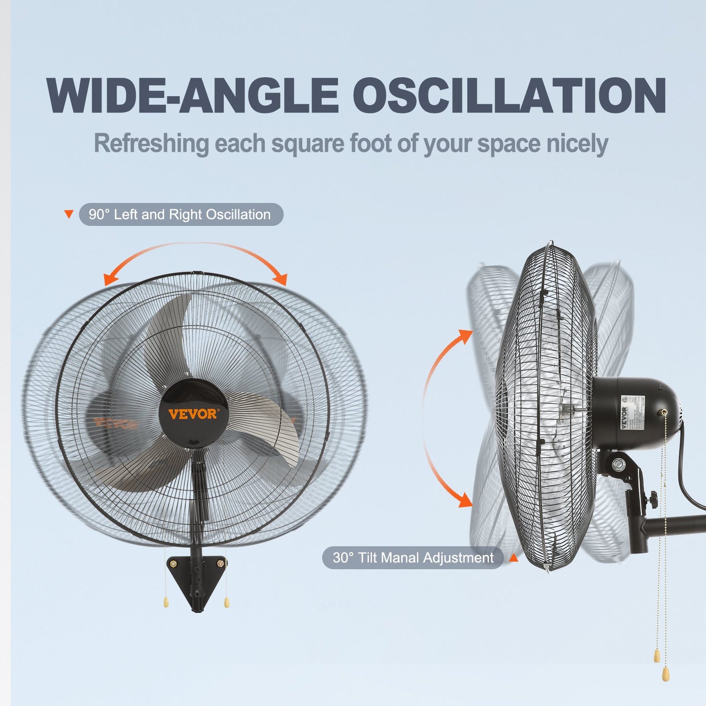 Väggfläkt Metall 49 cm Ventilation 3 hastigheter