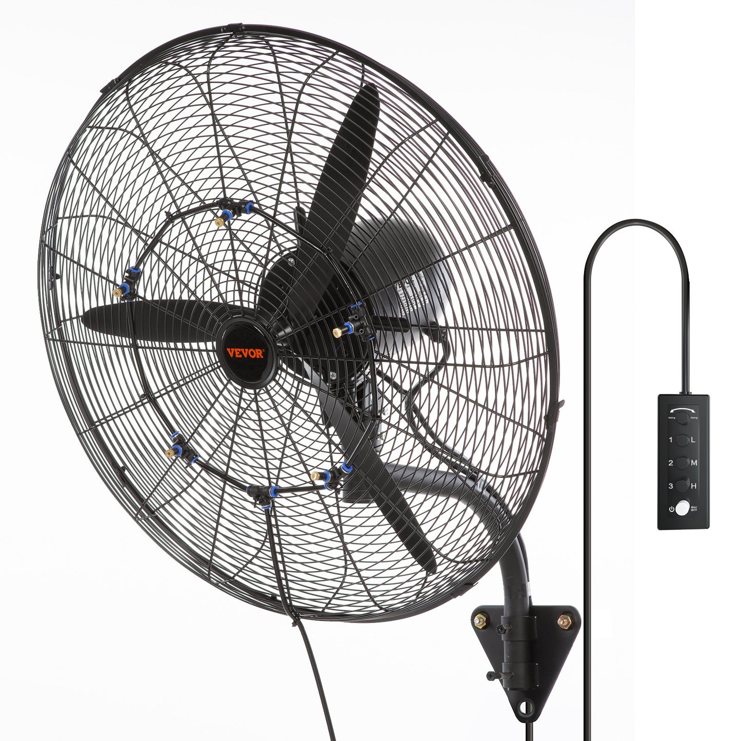24" Oscillerande väggdimfläkt metall 3 hastigheter 115W