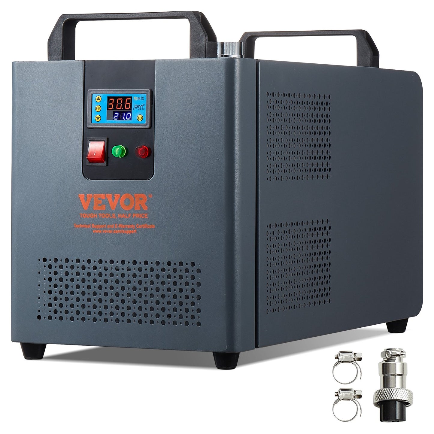 Industrial Water Chiller Laser Chiller Kylsystem med inbyggd kompressor 12L vattentankkapacitet, 7,2L/min Max.flödeshastighet, 200W Kylkapacitet för CO2-lasergraveringsmaskinkylmaskin