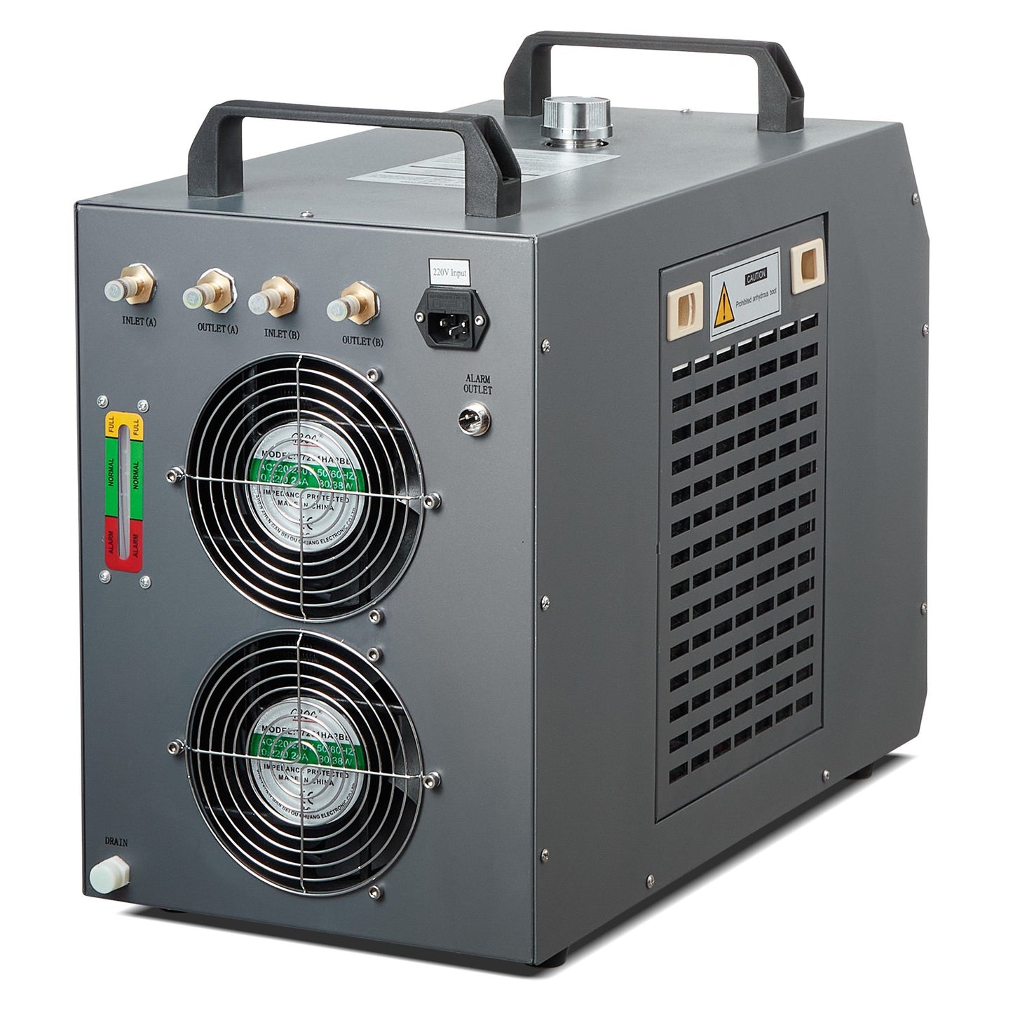 Industriell vattenkylare, CW-5202, vattenkylare kylsystem med inbyggd kompressor, 7L vattentankkapacitet, 18L/min Max. Flödeshastighet, för kylmaskin för CO2-lasergraveringsmaskin