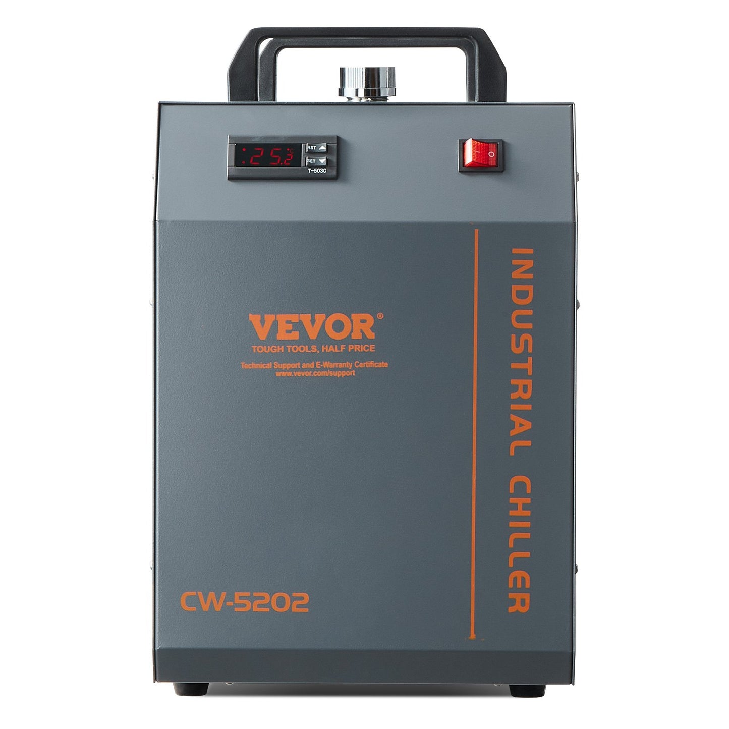 Industriell vattenkylare, CW-5202, vattenkylare kylsystem med inbyggd kompressor, 7L vattentankkapacitet, 18L/min Max. Flödeshastighet, för kylmaskin för CO2-lasergraveringsmaskin