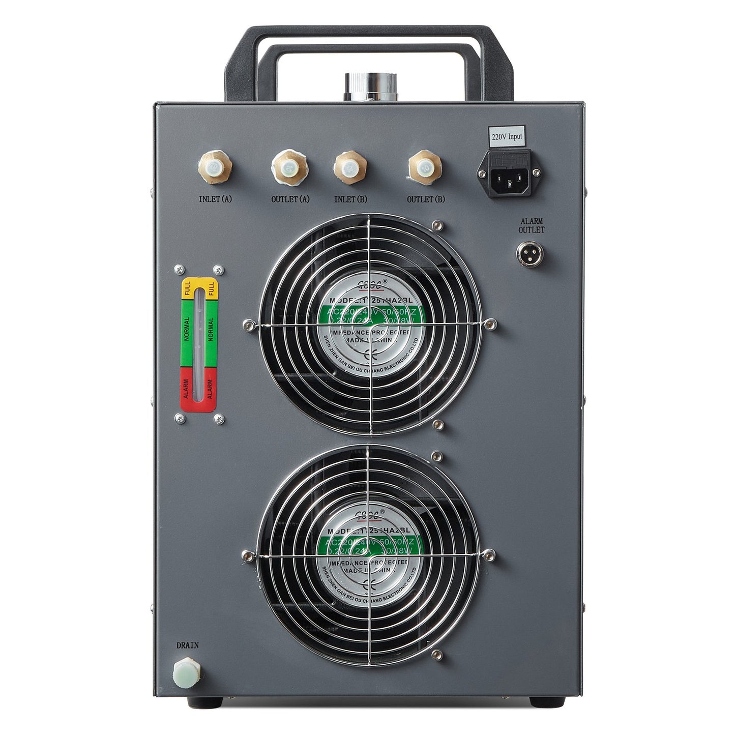 Industriell vattenkylare, CW-5202, vattenkylare kylsystem med inbyggd kompressor, 7L vattentankkapacitet, 18L/min Max. Flödeshastighet, för kylmaskin för CO2-lasergraveringsmaskin