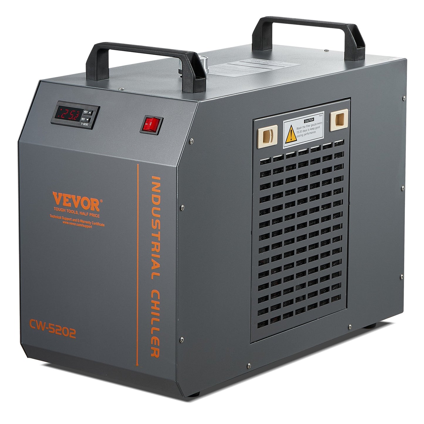 Industriell vattenkylare, CW-5202, vattenkylare kylsystem med inbyggd kompressor, 7L vattentankkapacitet, 18L/min Max. Flödeshastighet, för kylmaskin för CO2-lasergraveringsmaskin