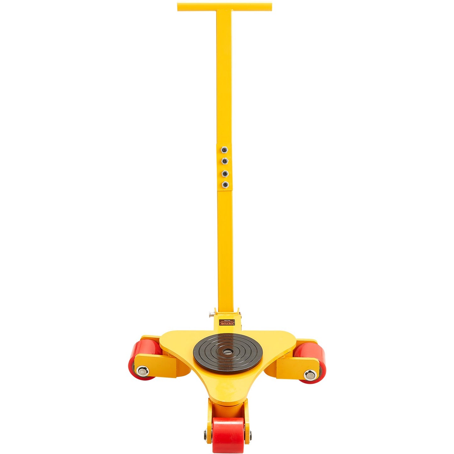 Machinery Skate Dolly, 6614 LBS/3T Industrial Machinery Mover med handtag, kolstålmaskiner Flyttskridsko med 3 360° svängbara PU-hjul, 360° roterande halkskydd för lager, verkstad