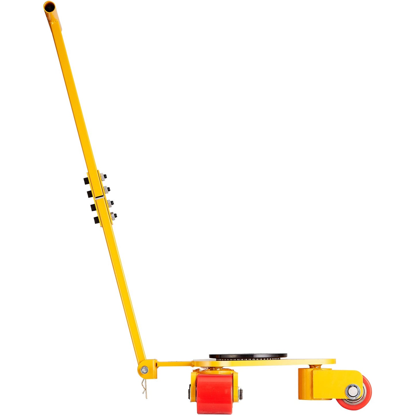 Machinery Skate Dolly, 6614 LBS/3T Industrial Machinery Mover med handtag, kolstålmaskiner Flyttskridsko med 3 360° svängbara PU-hjul, 360° roterande halkskydd för lager, verkstad