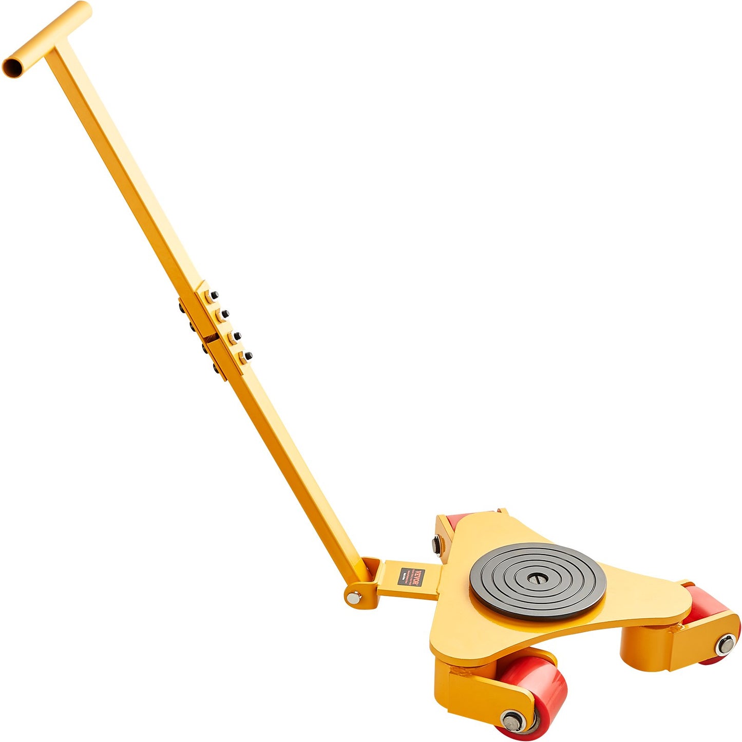 Machinery Skate Dolly, 6614 LBS/3T Industrial Machinery Mover med handtag, kolstålmaskiner Flyttskridsko med 3 360° svängbara PU-hjul, 360° roterande halkskydd för lager, verkstad