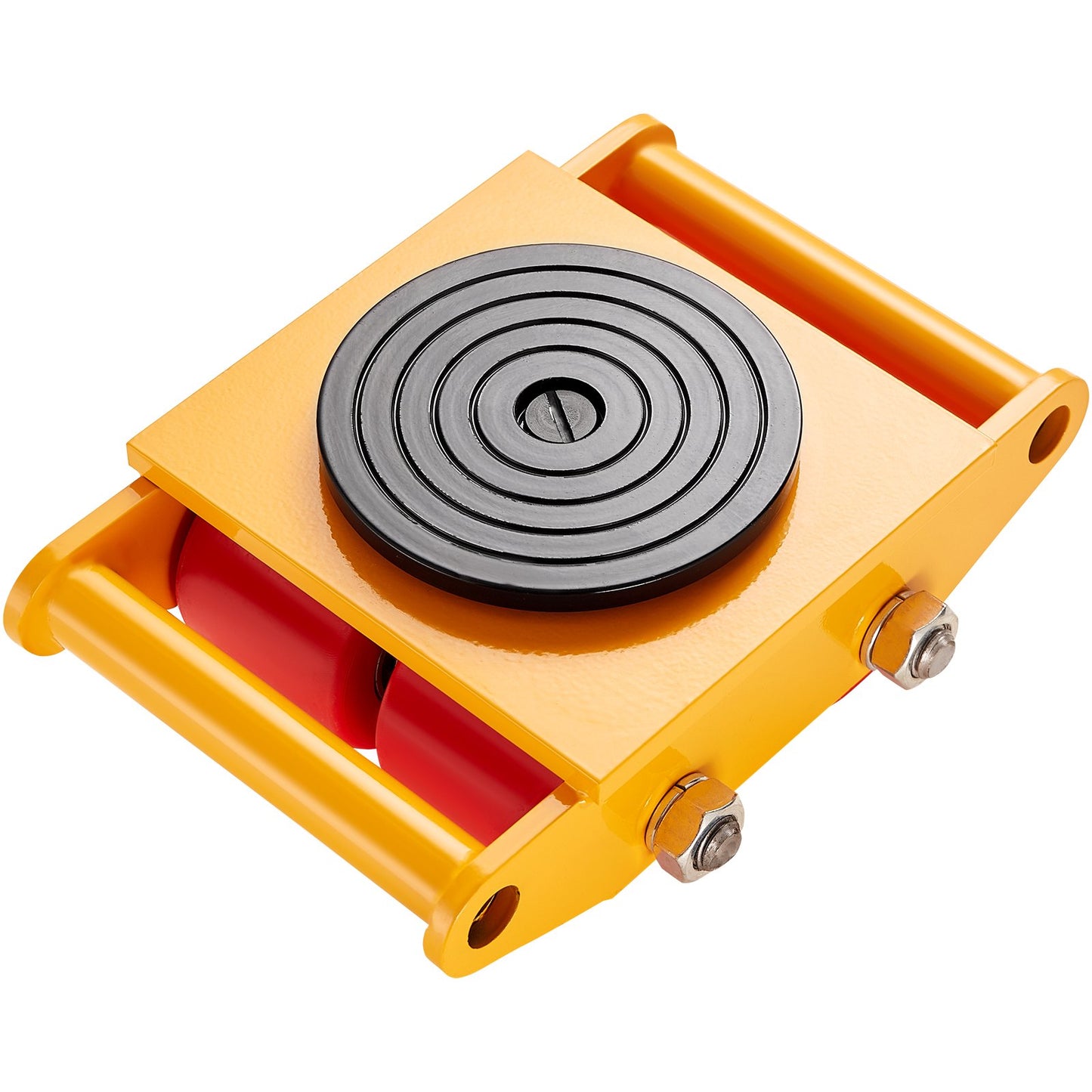 Machinery Skate Dolly, 13 200 LBS/6T Industrial Machinery Mover, Heavy Duty Carbon Steel Machinery Moving Skate med 4 PU-hjul och 360° roterande halkskydd för lager, verkstad, fabrik