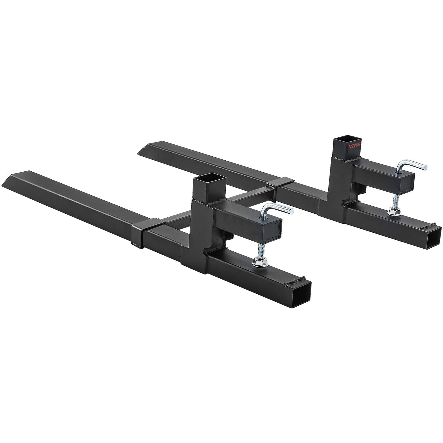 Pallet Forks, 2000 lbs Clamp On Pallet Forks, 43" Overall Length Tractor Bucket Forks with Adjustable Stabilizer Bar, Heavy Duty Pallet Forks for Tractor Attachments, Corded Steering, Load Bucket
