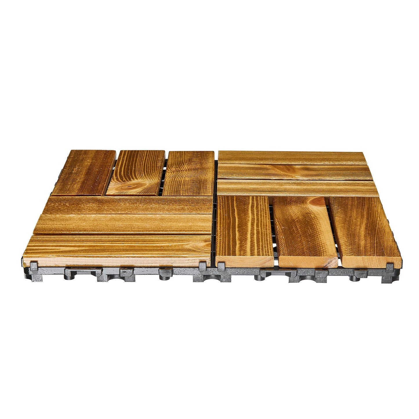 Interlocking Decking Boards Solid Wood 27-Pack 12"x12" Camphor Pine for Porch