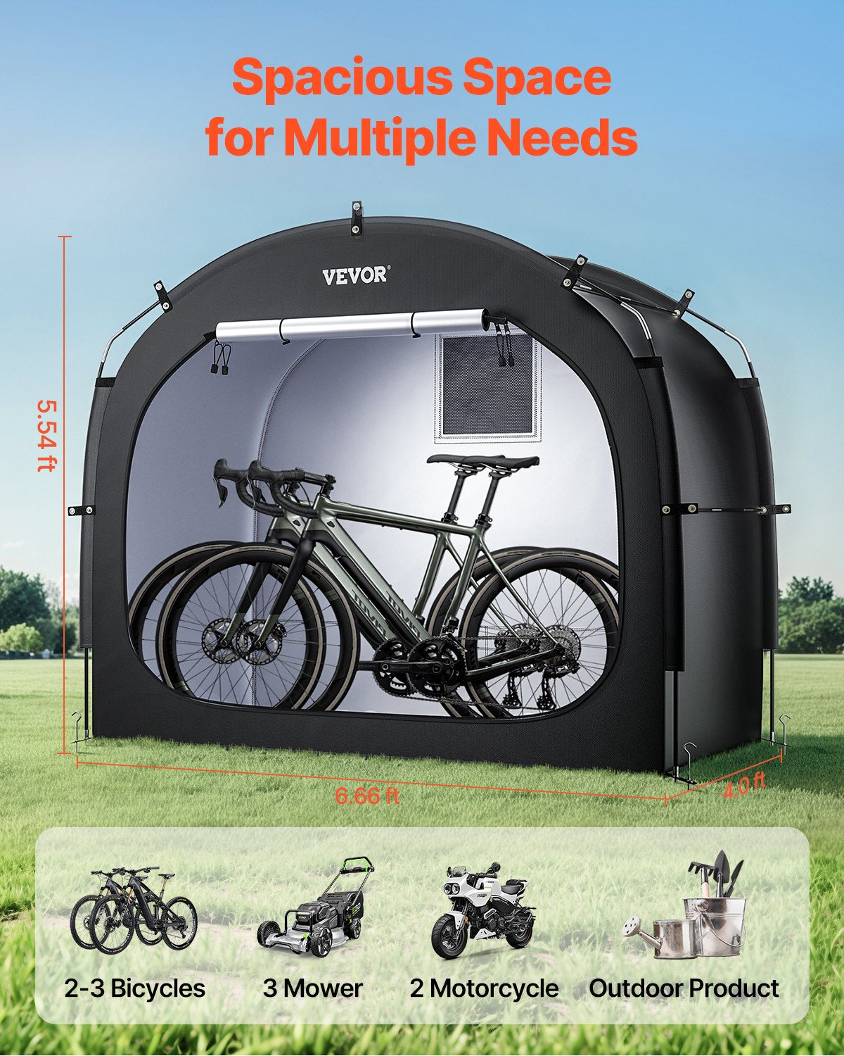 Outdoor bike storage tent Spacious waterproof bike tent for 3 to 4 bikes