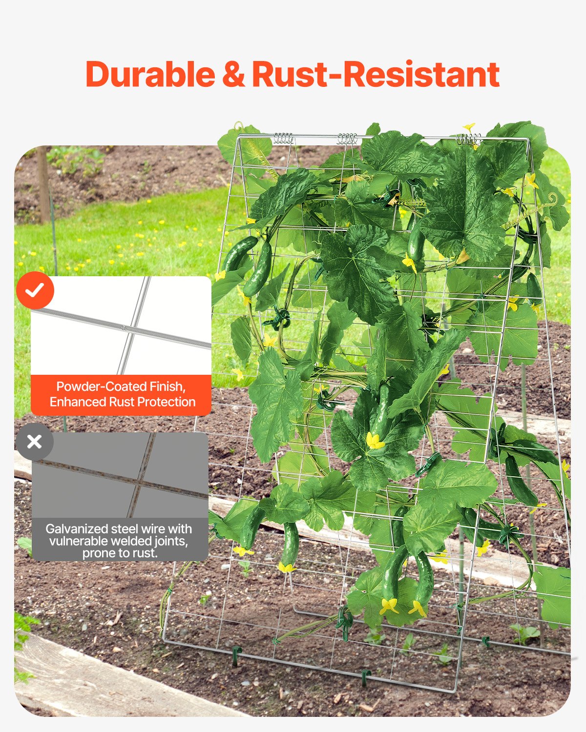 A-Frame Cucumber Trellis 35" x 55" Collapsible Metal Garden Trellis