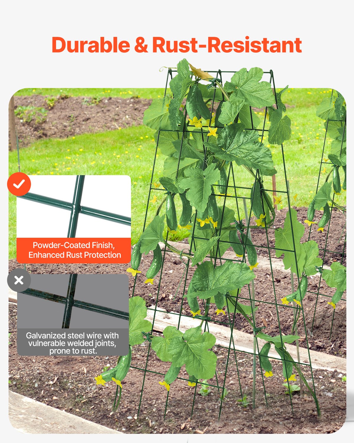 A-Frame Cucumber Trellis 39" x 32" Collapsible Metal Garden Trellis