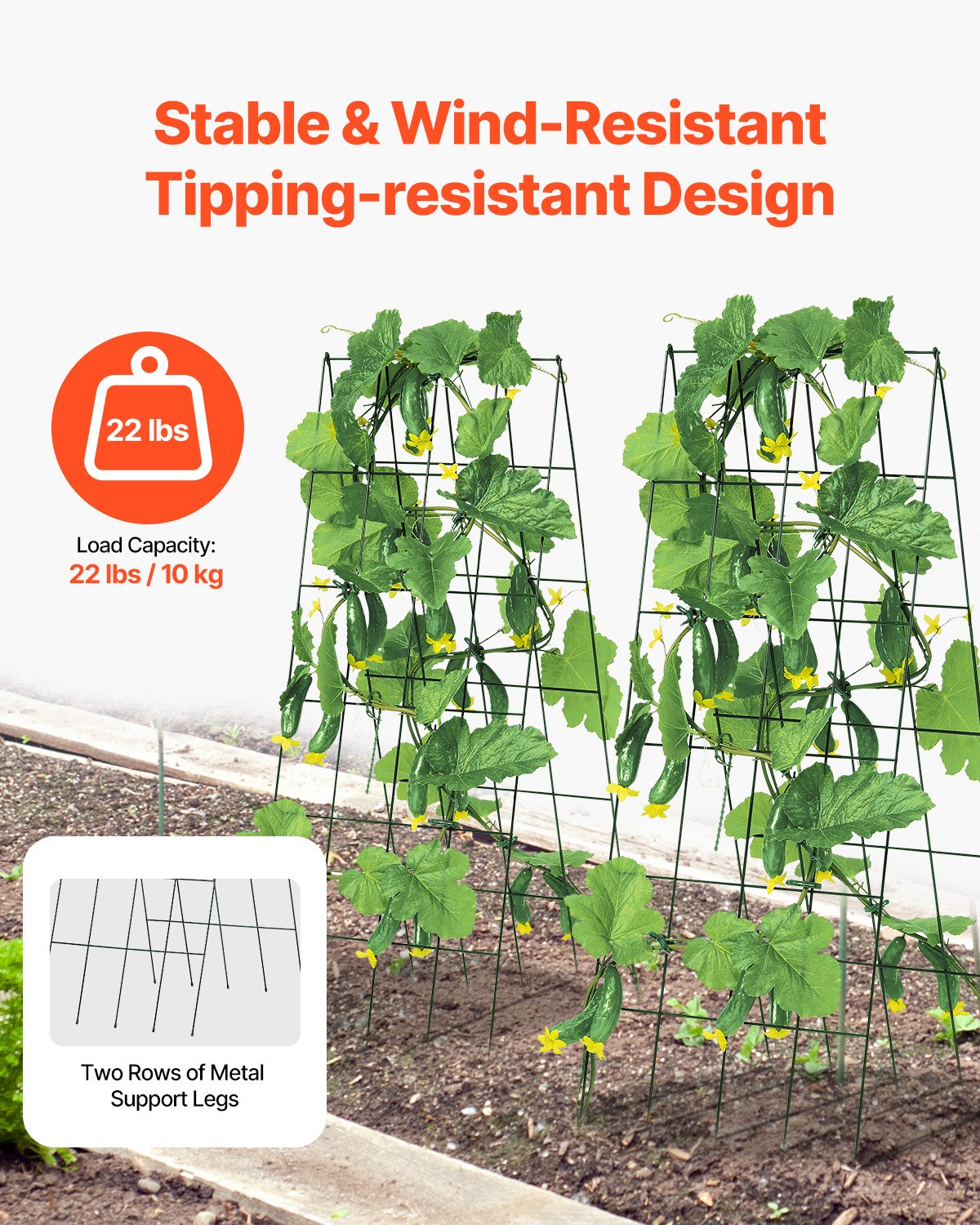A-Frame Cucumber Trellis 39" x 32" Collapsible Metal Garden Trellis