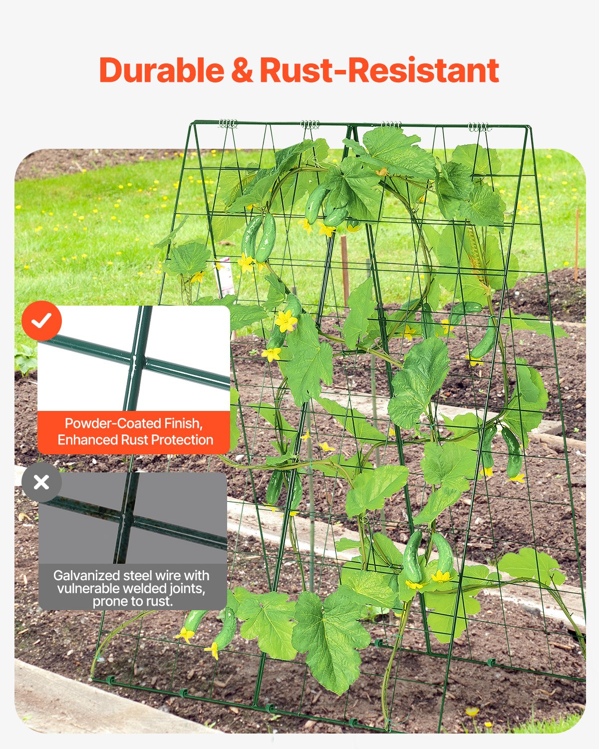 A-Frame Cucumber Trellis 46" x 32" Collapsible Metal Garden Trellis