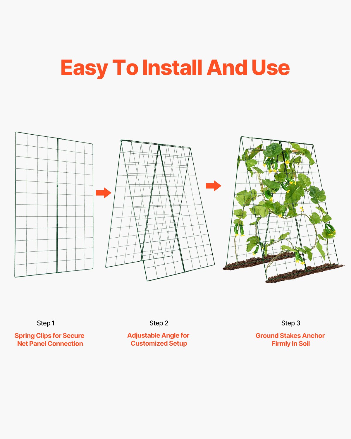 A-Frame Cucumber Trellis 46" x 32" Collapsible Metal Garden Trellis