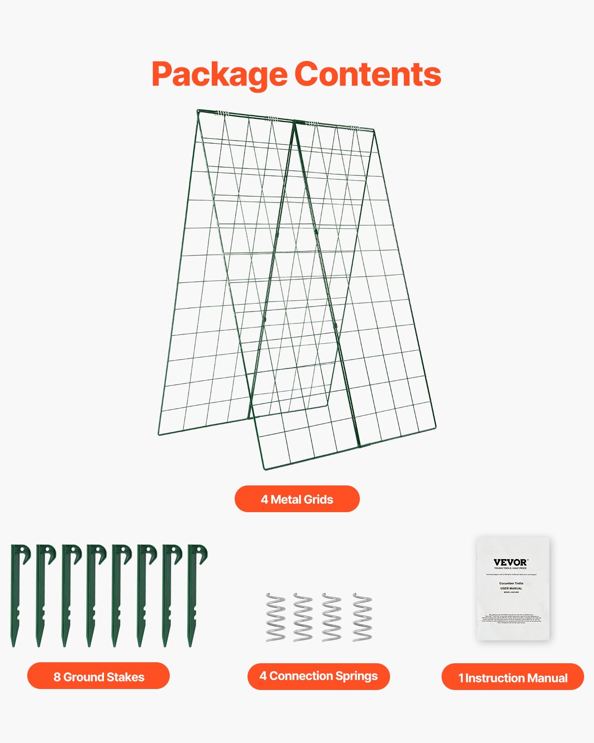 A-Frame Cucumber Trellis 46" x 32" Collapsible Metal Garden Trellis