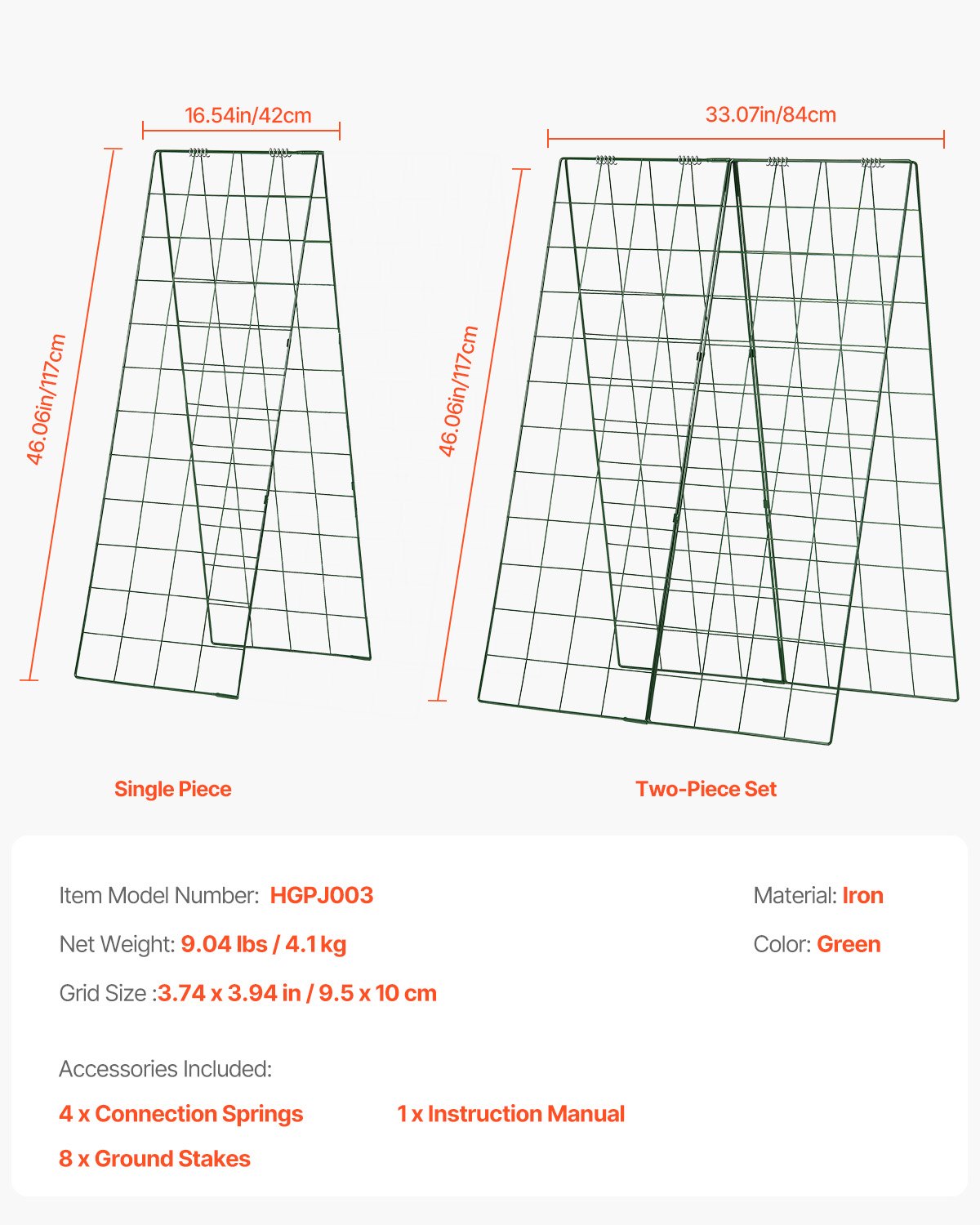 A-Frame Cucumber Trellis 46" x 32" Collapsible Metal Garden Trellis