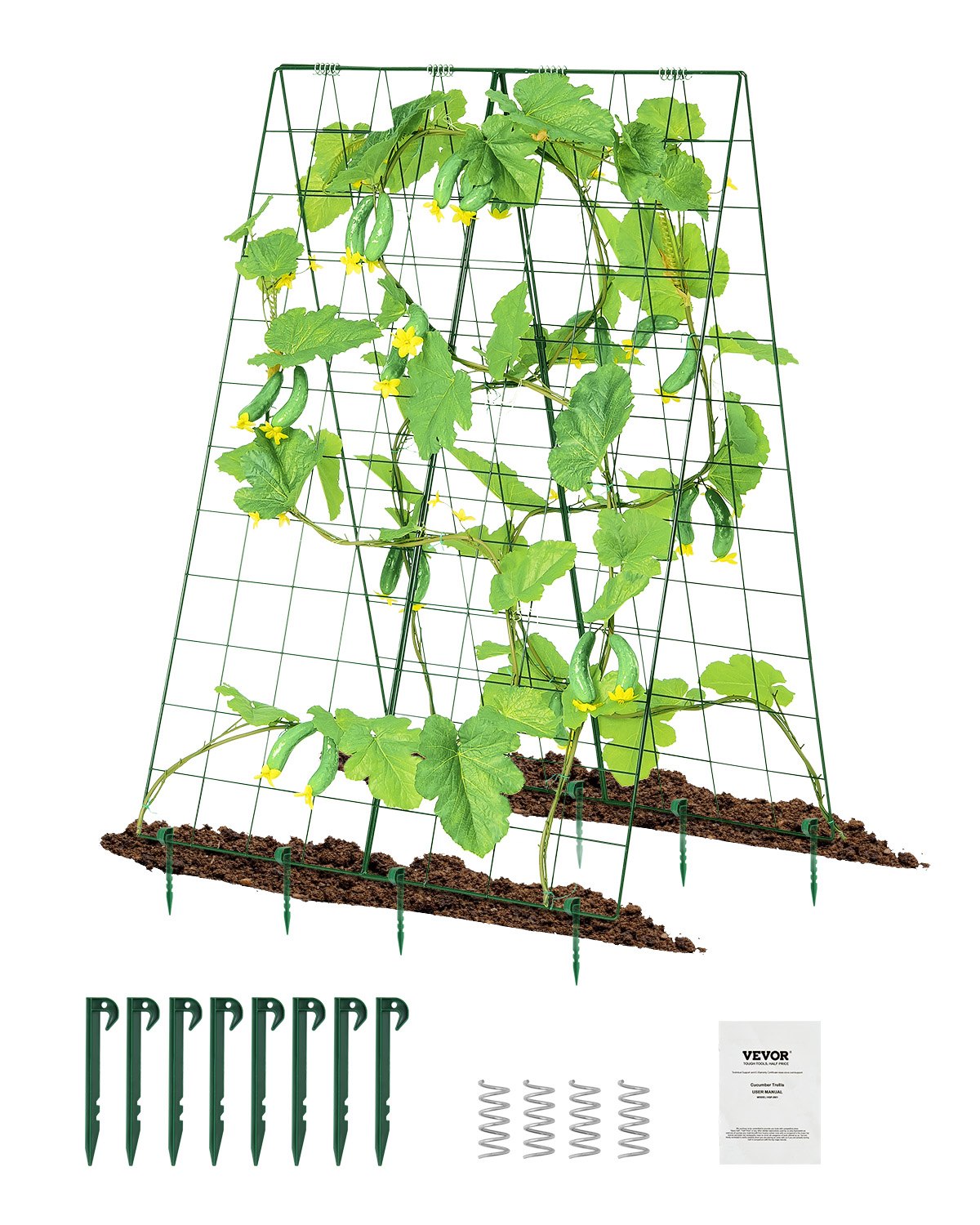 A-Frame Cucumber Trellis 46" x 32" Collapsible Metal Garden Trellis