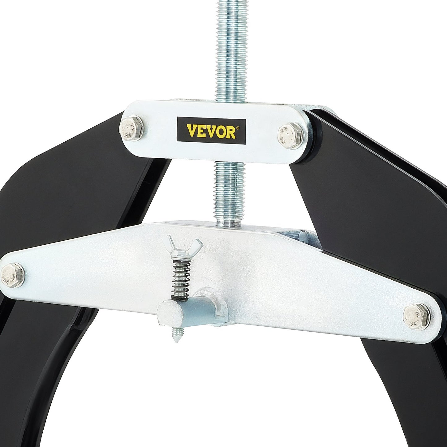 Ultra Clamp, 5 to 12 in diameter, high-strength pipe clamp with quick-acting screws, steel pipe alignment tool with lightweight design, black