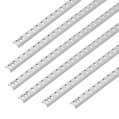 hyllskena 91 cm, 6-pack justerbara väggmonterade hyllor i stål, pilaster | EU