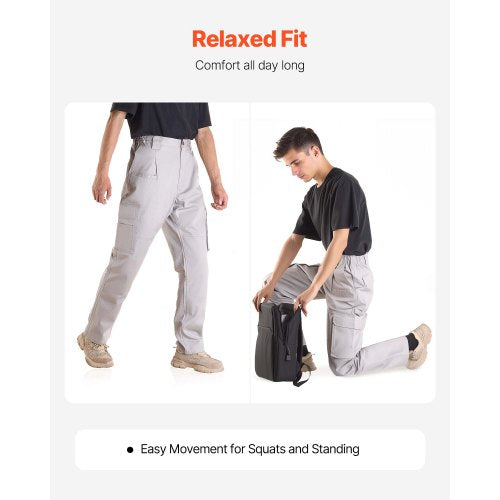 FR Pants for Men Flame Retardant Cargo Pants Multi Pockets M Size Grey