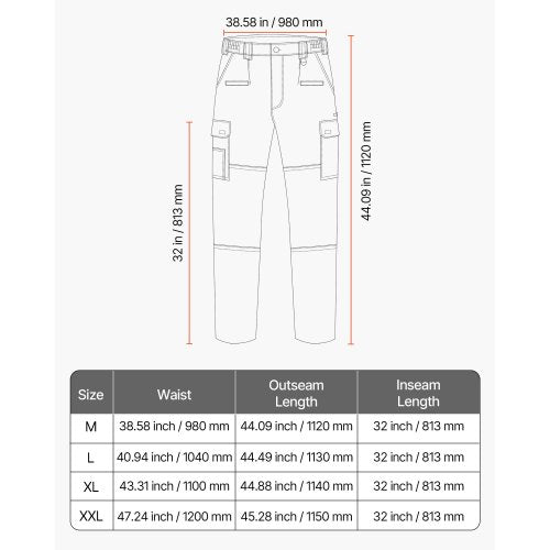 FR Pants for Men Flame Retardant Cargo Pants Multi Pockets M Size Grey