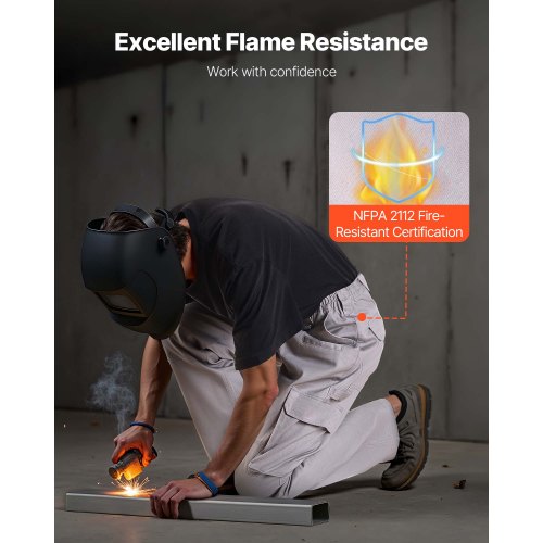 FR Pants for Men Flame Retardant Cargo Pants Multi Pockets XL Size Grey