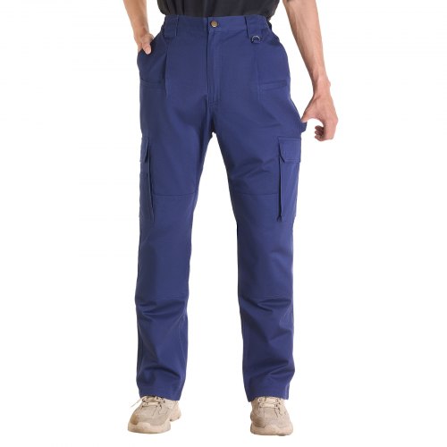 FR Pants for Men Flame Retardant Cargo Pants Multi Pockets L Dark Blue