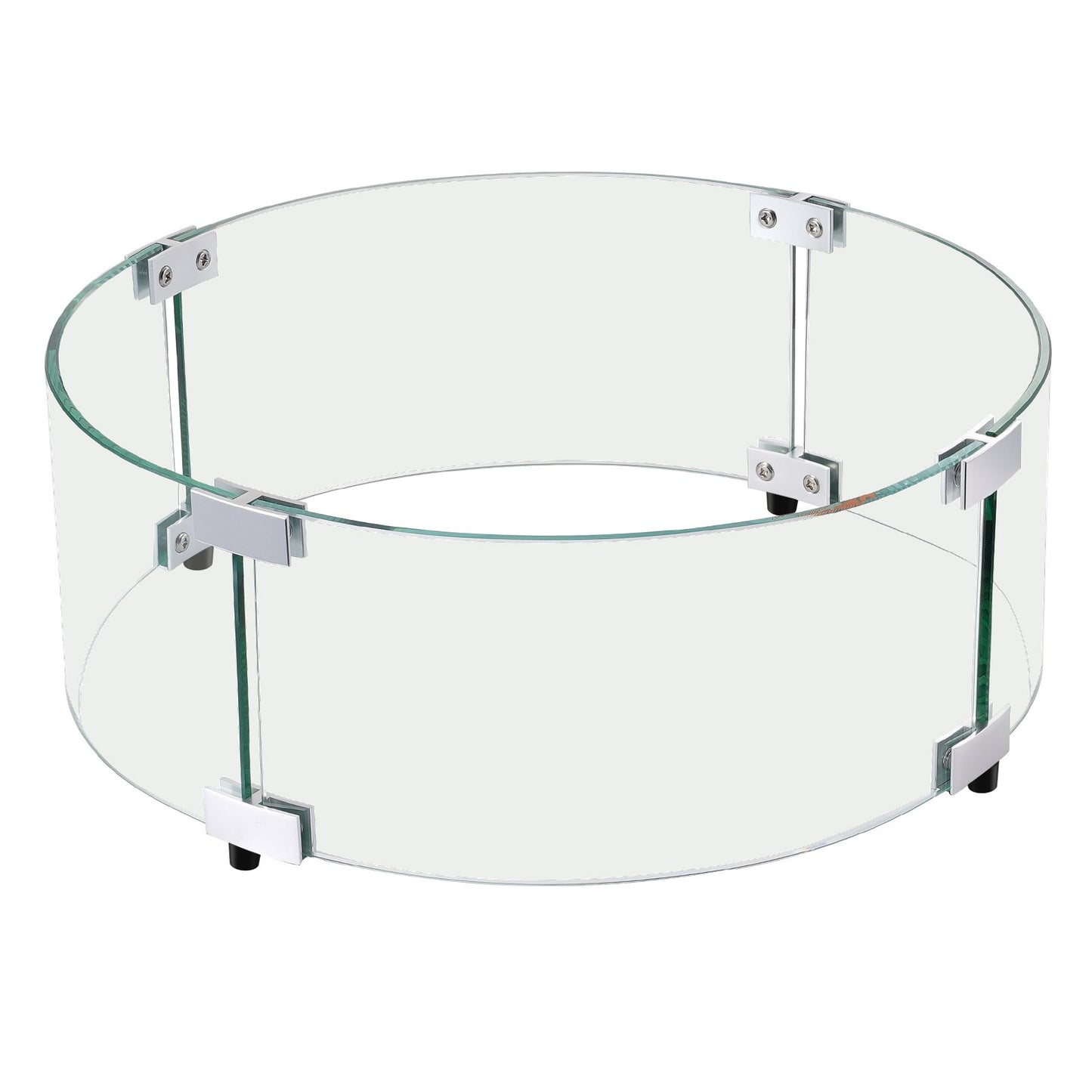 Fire Pit Wind Guard, 740 x 214 mm runt flamskydd av glas, 6 mm tjockt brandbordstillbehör, flamskydd av klart härdat glas för propan, gas, utomhus, uteplats, bakgård