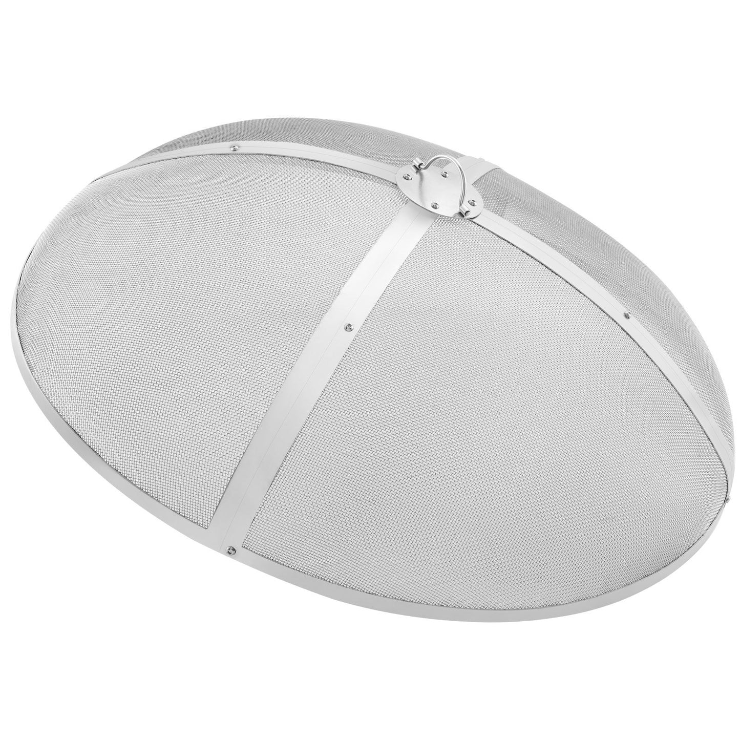 Fire Pit Spark Screen Round 40", förstärkt metallskydd i kraftigt stål, lock för utomhuseldstad, lättöppningsbara toppskärmskydd runda med ringhandtag för utomhusterrass med eldstäder bakgård