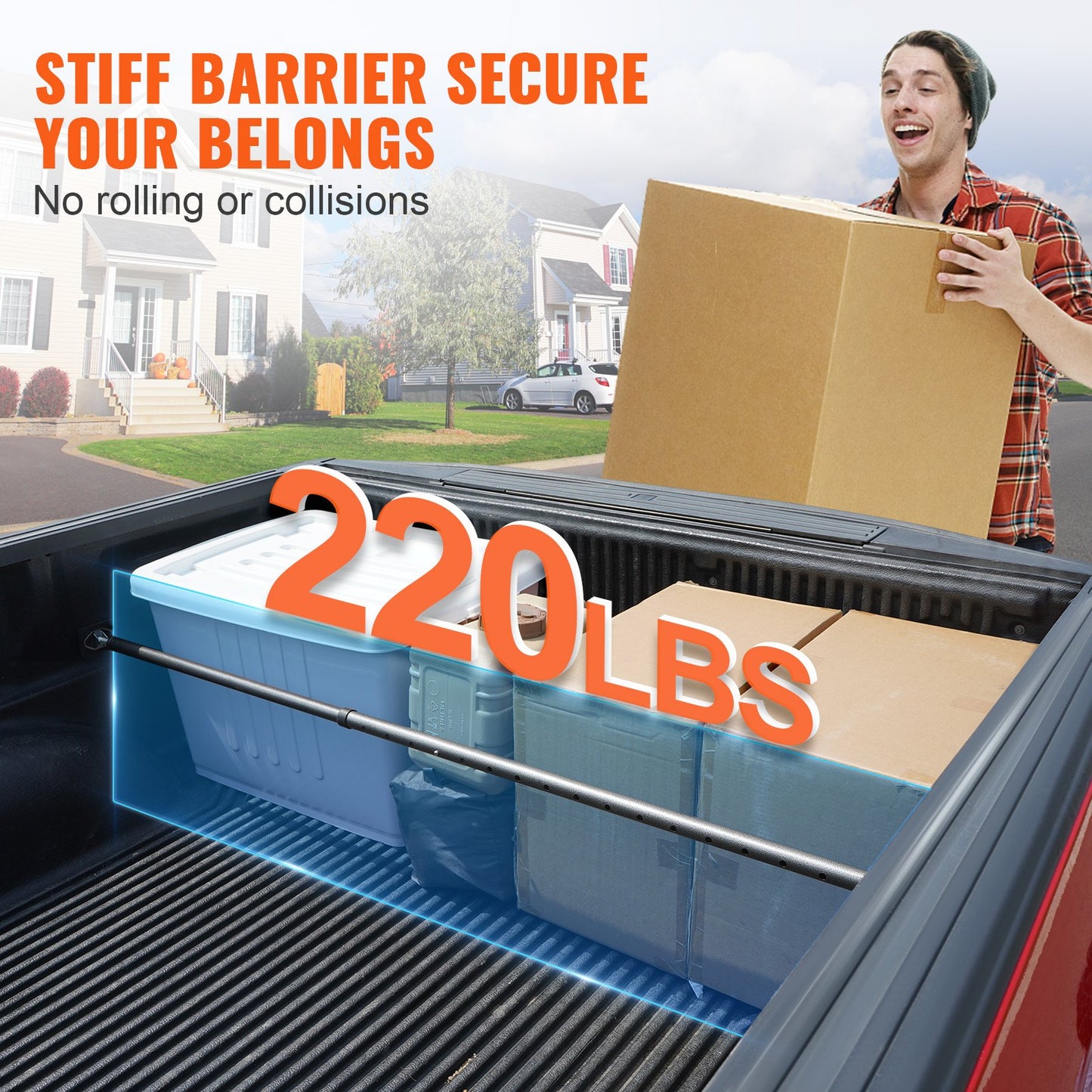 Justerbar Cargo Bar Pickup Lastbil Sänghållare Spärrstabilisator 40"-73