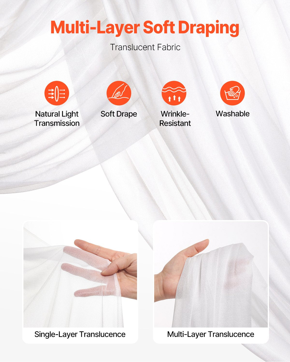 Artificial Wedding Arch Flowers Kit White With 2 Pcs Flowers 2 Pcs Drapes