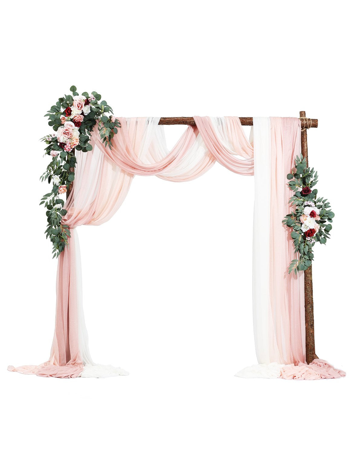 Artificial Wedding Arch Flowers Kit Pink With 2pcs Flowers 3pcs Drapes