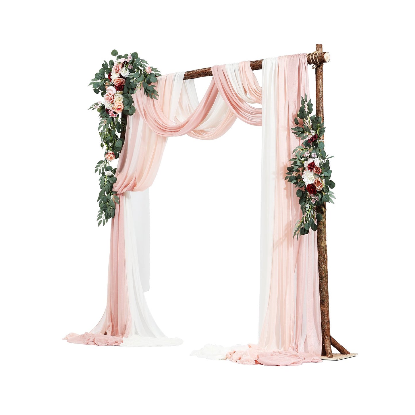 Artificial Wedding Arch Flowers Kit Pink With 2pcs Flowers 3pcs Drapes