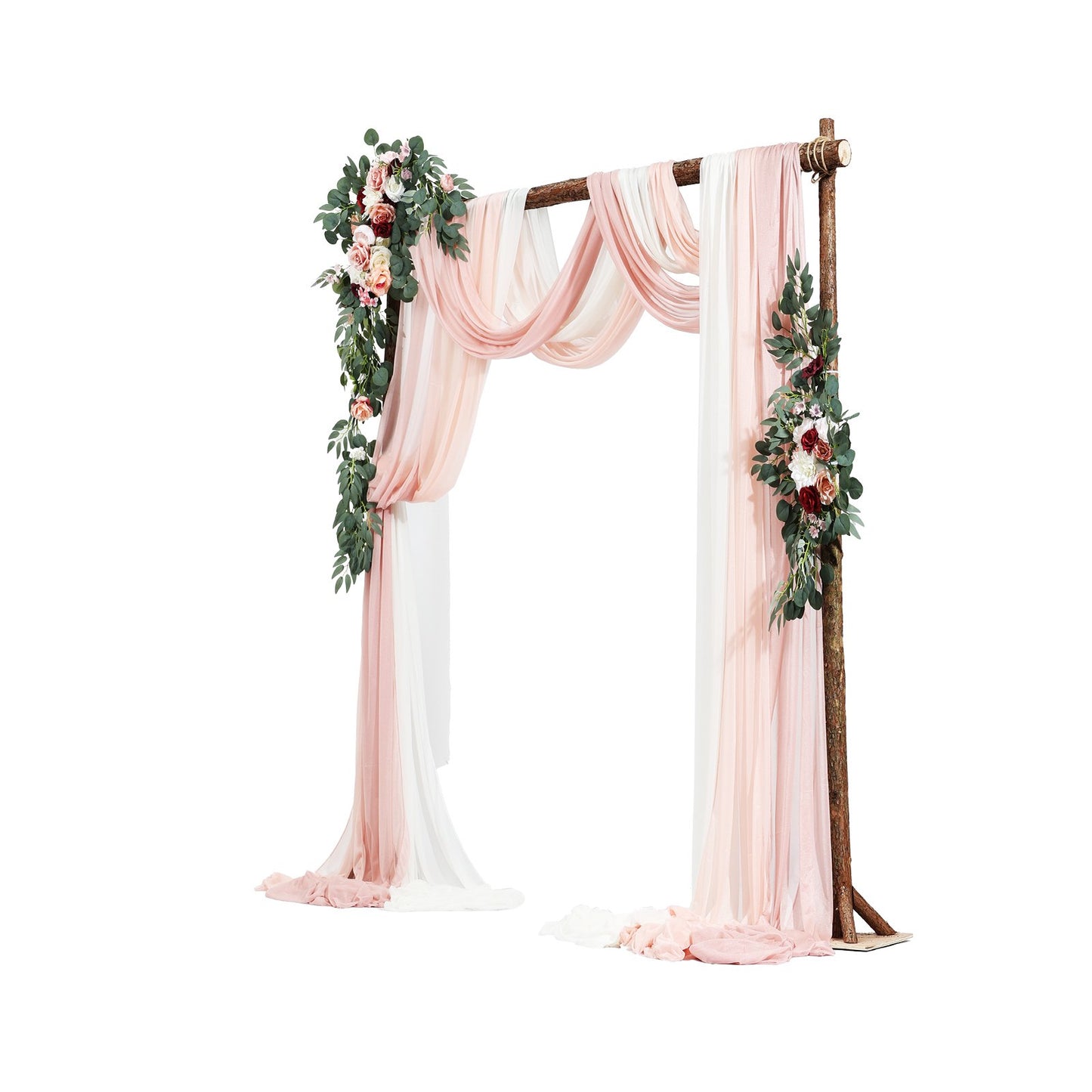 Artificial Wedding Arch Flowers Kit Pink With 2pcs Flowers 3pcs Drapes