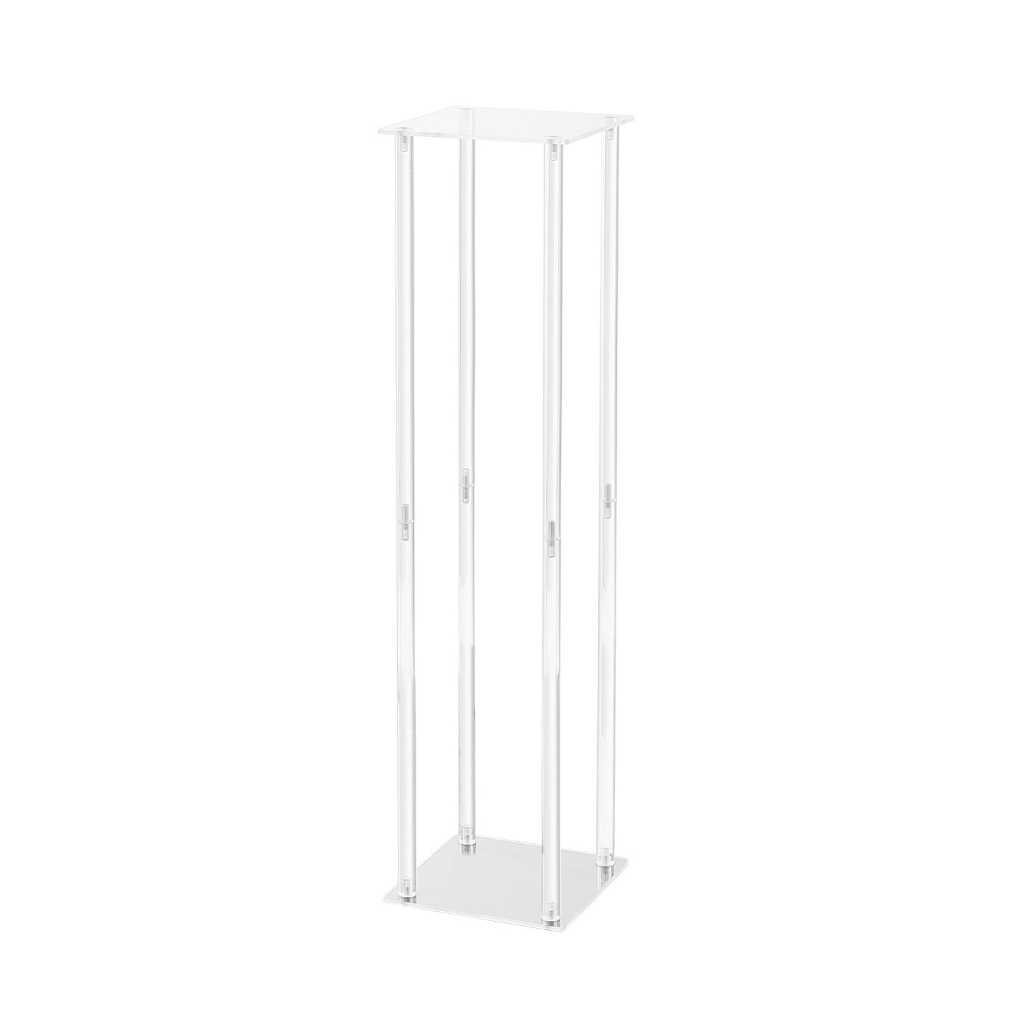 2PCS 31.5 inch/80 cm tall wedding flower stand, with acrylic laminate, acrylic vase column geometric centerpiece stand, floral display stand for event reception on T-Stage, party decoration Home