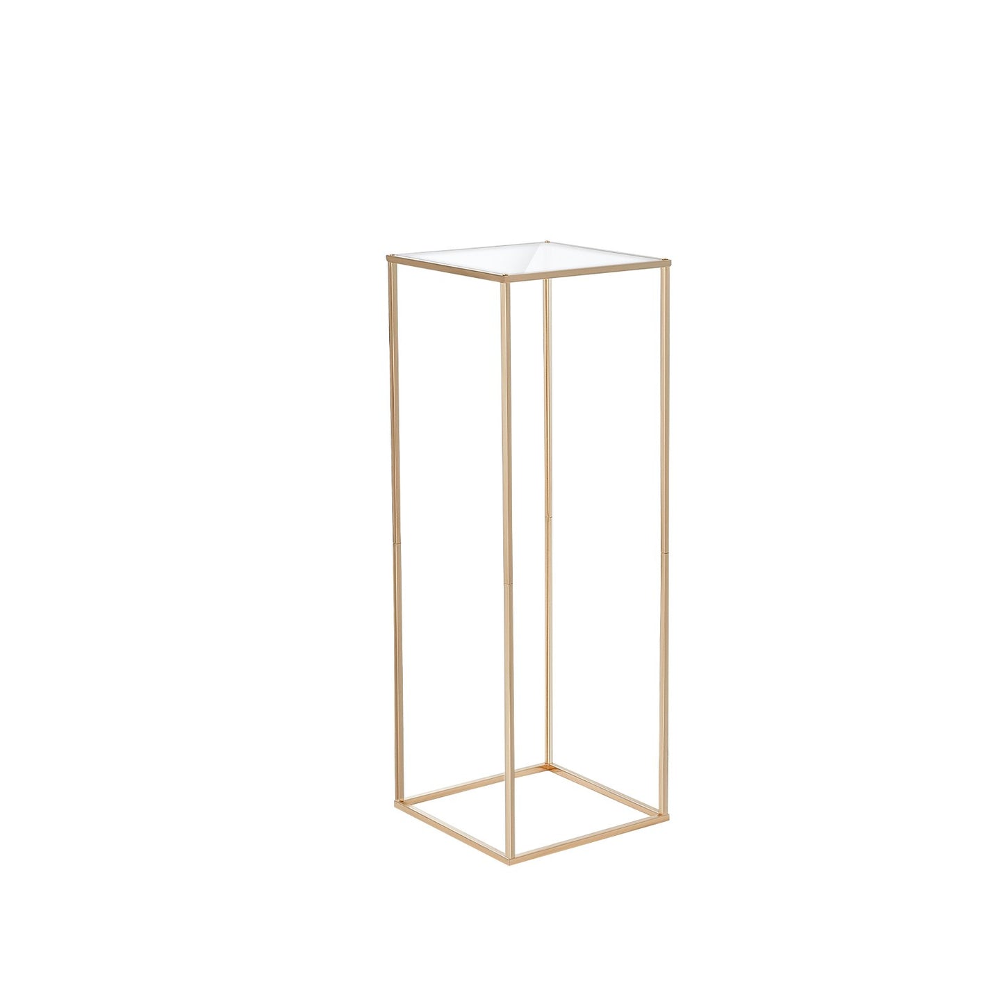 10 Stück 80 cm hoher Blumenständer für Hochzeiten, mit Acryllaminat, geometrischer Mittelstückständer aus Metall mit Vasensäule, rechteckiger Blumenständer in Gold für Veranstaltungsempfänge, Partydekoration