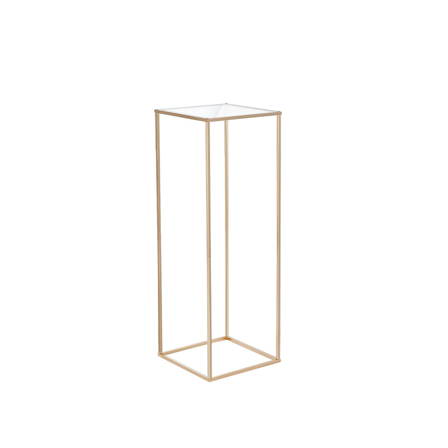 10 Stück 80 cm hoher Blumenständer für Hochzeiten, mit Acryllaminat, geometrischer Mittelstückständer aus Metall mit Vasensäule, rechteckiger Blumenständer in Gold für Veranstaltungsempfänge, Partydekoration