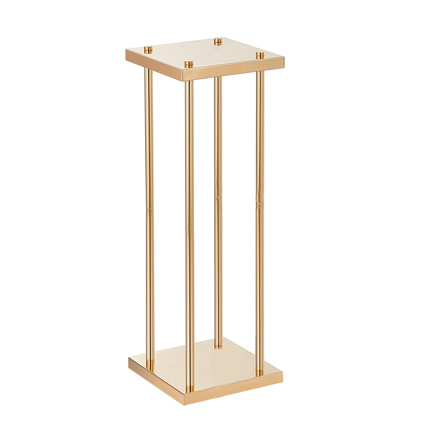 4 STK Guldmetallkolumn bröllopsblomsterställ, 31,5 tum/80 cm högt med metalllaminat, vass geometriska mittpunktsställ, cylindriskt blommig displayställ för evenemangsmottagning, festvägledningar