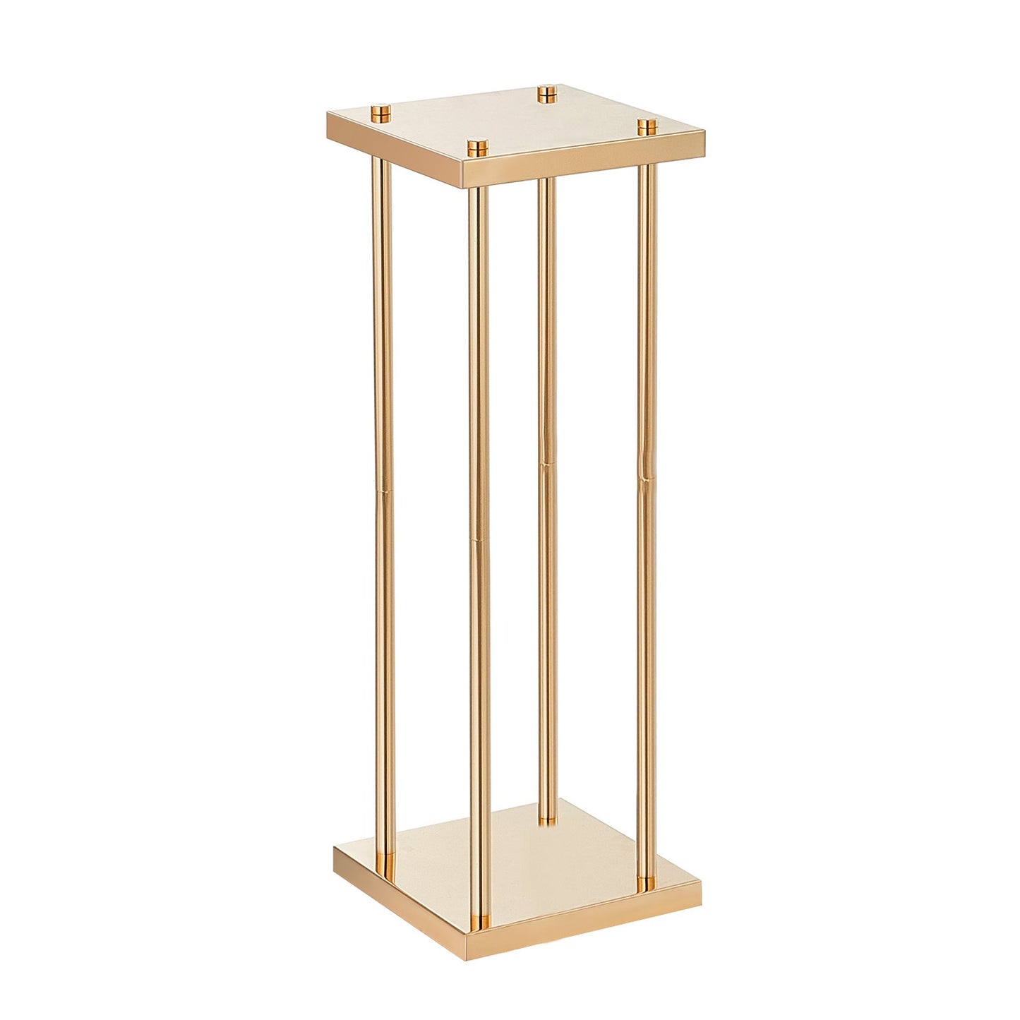 4 STK Guldmetallkolumn bröllopsblomsterställ, 31,5 tum/80 cm högt med metalllaminat, vass geometriska mittpunktsställ, cylindriskt blommig displayställ för evenemangsmottagning, festvägledningar