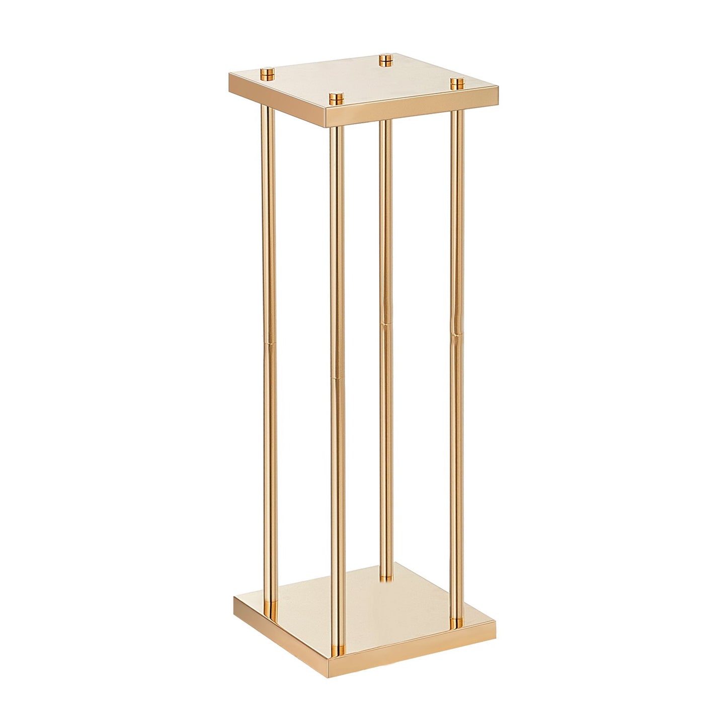 4 STK Guldmetallkolumn bröllopsblomsterställ, 31,5 tum/80 cm högt med metalllaminat, vass geometriska mittpunktsställ, cylindriskt blommig displayställ för evenemangsmottagning, festvägledningar